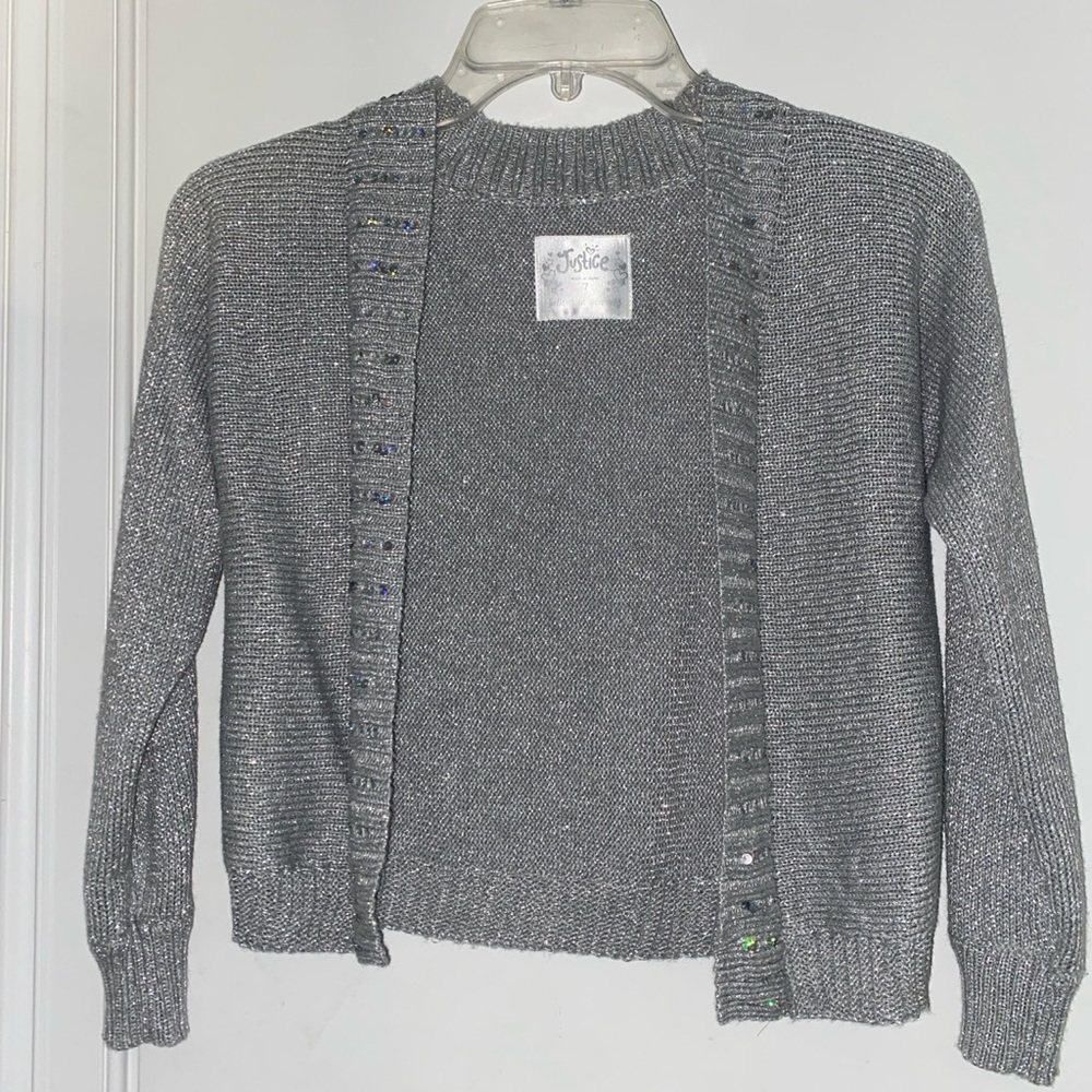 Justice Silver Sweater Cardigan